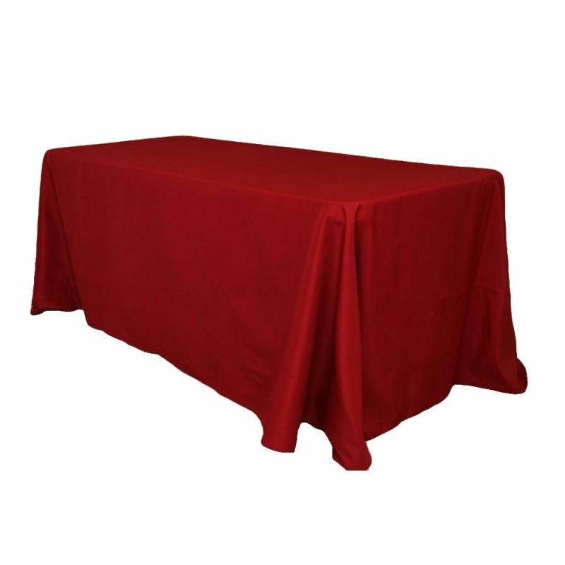 Polyester Tablecloths |   90"X132" Rectangular Oblong Polyester Tablecloth – Apple Red Polyester Tablecloths Apple Red