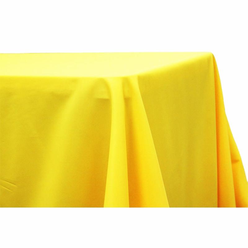 Polyester Tablecloths |   90"X132" Rectangular Oblong Polyester Tablecloth – Yellow Polyester Tablecloths Polyester Tablecloths