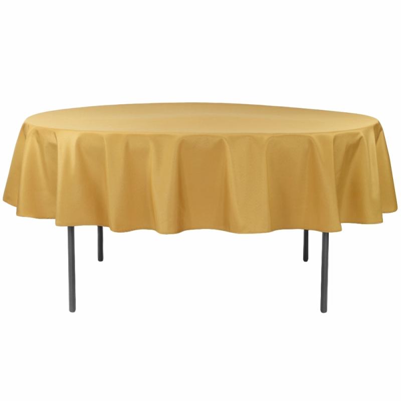 Polyester Tablecloths |   Economy Polyester Tablecloth 90" Round – Gold Polyester Tablecloths Gold