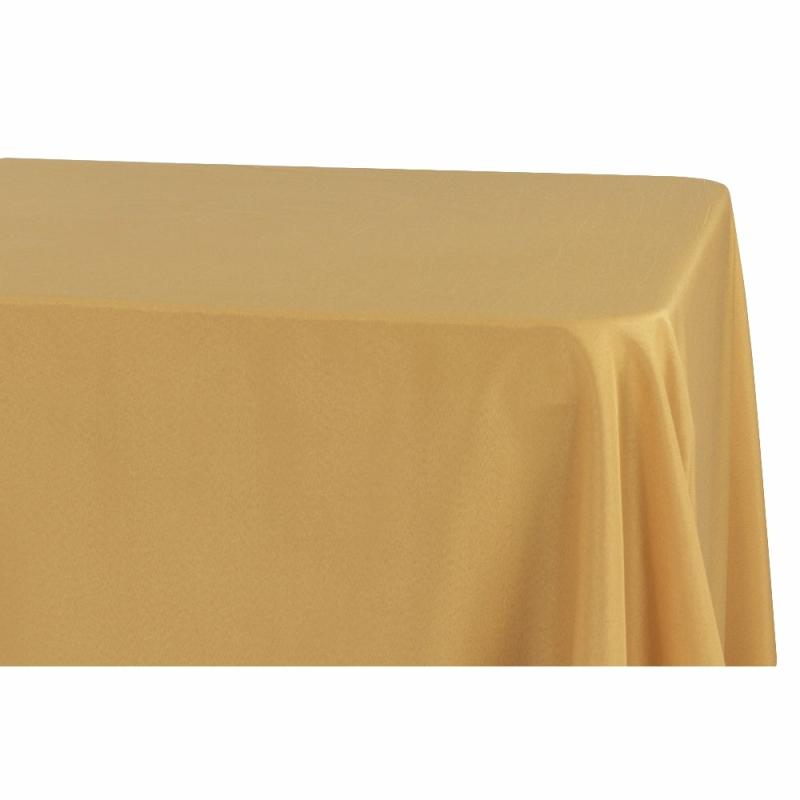 Polyester Tablecloths |   Economy Polyester Tablecloth 90"X132" Oblong Rectangular – Gold Polyester Tablecloths Gold