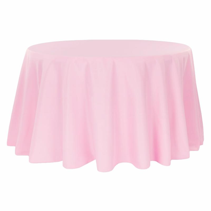 Polyester Tablecloths |   Polyester 108" Round Tablecloth – Pink Polyester Tablecloths Pink