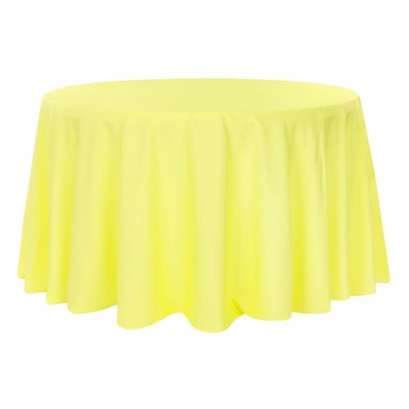 Polyester Tablecloths |   Polyester 120" Round Tablecloth – Yellow Polyester Tablecloths Polyester Tablecloths