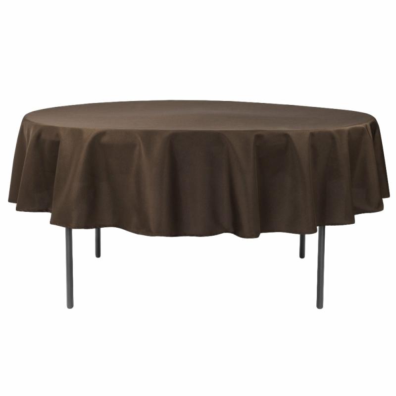 Polyester Tablecloths |   Polyester 90" Round Tablecloth – Chocolate Brown Polyester Tablecloths Chocolate Brown