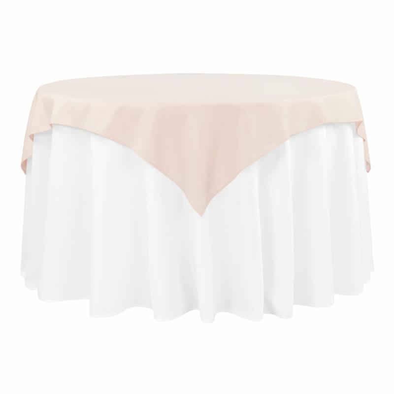 Polyester Tablecloths |   Polyester Square 54" Overlay/Tablecloth – Blush/Rose Gold Polyester Tablecloths Blush,Rose Gold