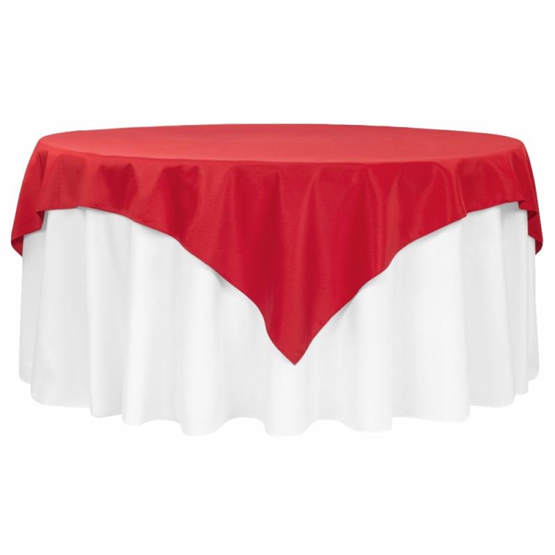 Polyester Tablecloths |   Polyester Square 72" Overlay/Tablecloth – Red Polyester Tablecloths Polyester Tablecloths