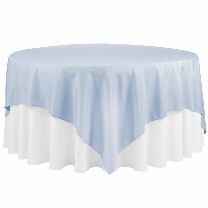 Polyester Tablecloths |   Polyester Square 90"X90" Overlay/Tablecloth – Dusty Blue Polyester Tablecloths Dusty Blue