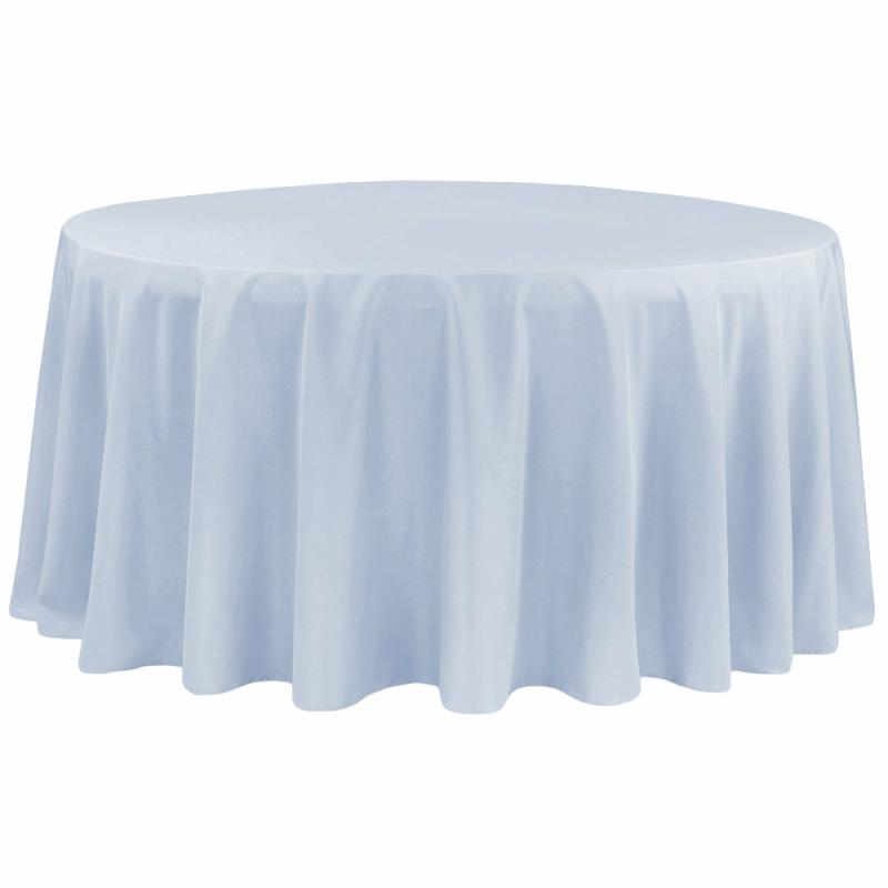 Polyester Tablecloths |   Round Polyester 132" Tablecloth – Dusty Blue Polyester Tablecloths Dusty Blue