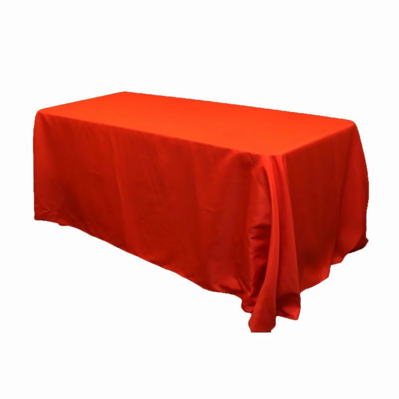 Rectangle Tablecloths |   90"X132" Rectangular Oblong Polyester Tablecloth – Red Polyester Tablecloths Polyester Tablecloths