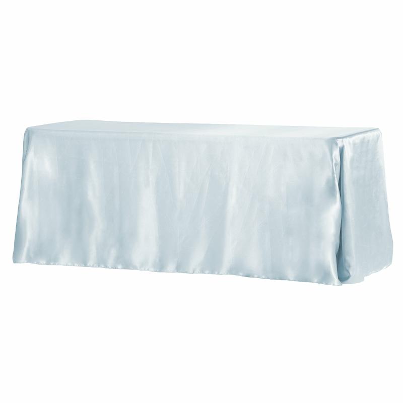 Rectangle Tablecloths |   90"X156" Rectangular Satin Tablecloth – Dusty Blue Rectangle Tablecloths Dusty Blue