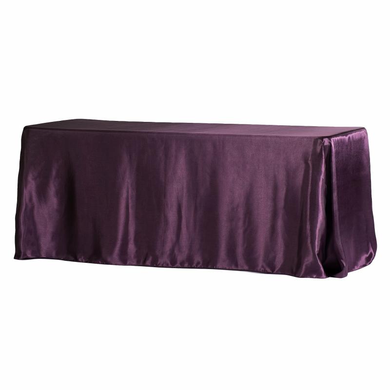 Rectangle Tablecloths |   90"X156" Rectangular Satin Tablecloth – Eggplant/Plum Rectangle Tablecloths Eggplant,Plum