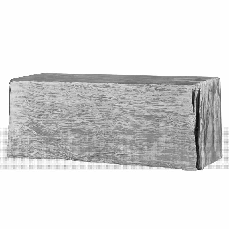 Rectangle Tablecloths |   Accordion Crinkle Taffeta 90"X132" Rectangular Tablecloth – Silver Rectangle Tablecloths Rectangle Tablecloths