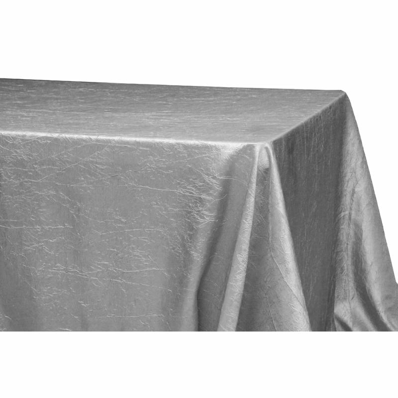 Rectangle Tablecloths |   Crushed Taffeta 90"X156" Rectangular Tablecloth – Silver Rectangle Tablecloths Rectangle Tablecloths