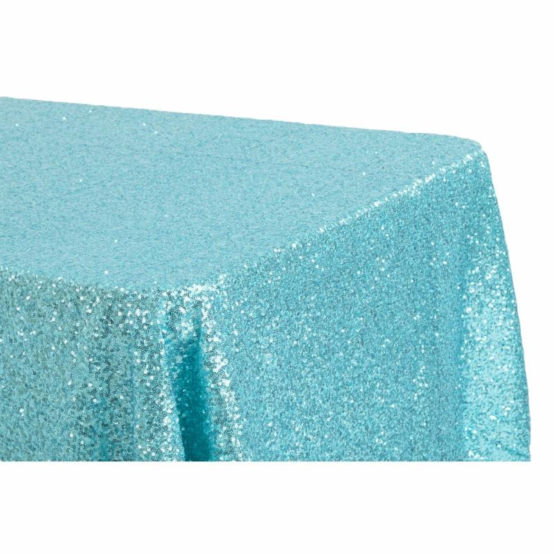 Rectangle Tablecloths |   Glitz Sequin 90"X156" Rectangular Tablecloth – Turquoise Rectangle Tablecloths Rectangle Tablecloths