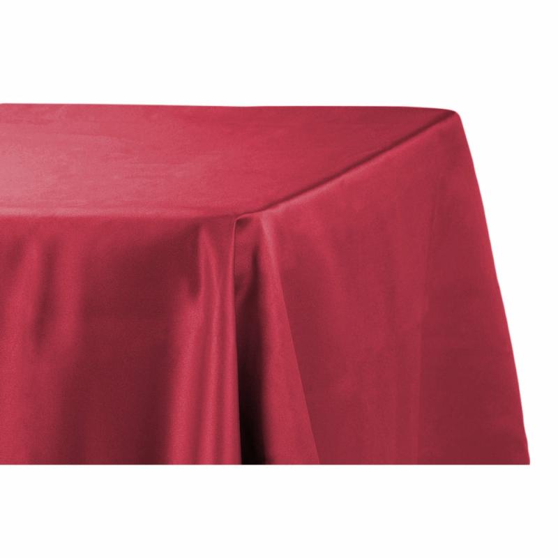 Rectangle Tablecloths |   Lamour Satin 90"X132" Rectangular Oblong Tablecloth – Apple Red Rectangle Tablecloths Apple Red