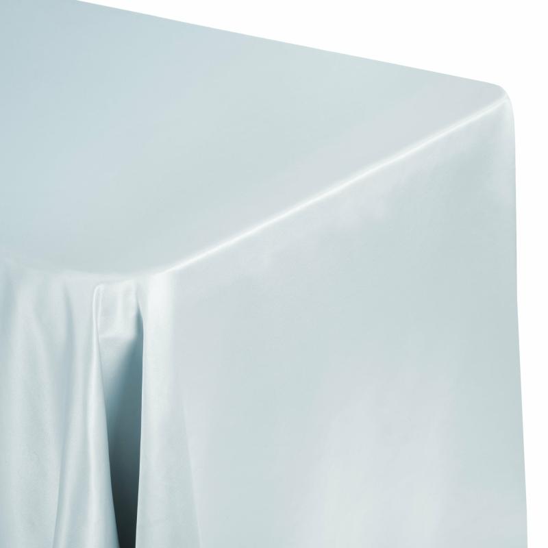 Rectangle Tablecloths |   Lamour Satin 90"X132" Rectangular Oblong Tablecloth – Dusty Blue Rectangle Tablecloths Dusty Blue