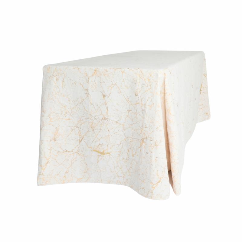 Rectangle Tablecloths |   Marble Reversible Jacquard Tablecloth 90"X132" Rectangle – Gold Rectangle Tablecloths Gold