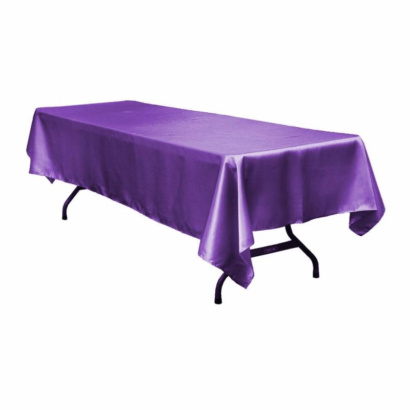 Rectangle Tablecloths |   Satin Rectangular 60"X120" Tablecloth – Purple Rectangle Tablecloths Purple