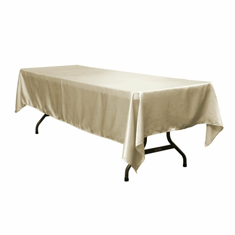 Rectangle Tablecloths |   Satin Rectangular 60"X120" Tablecloth – Taupe Rectangle Tablecloths Rectangle Tablecloths