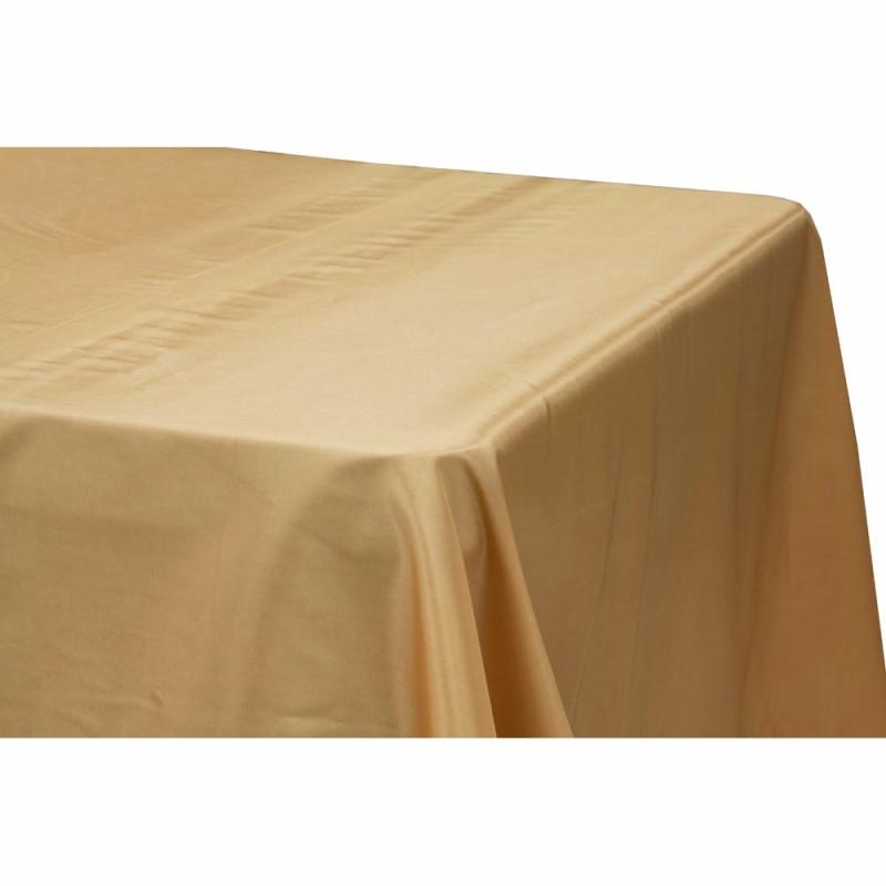 Rectangle Tablecloths |   Taffeta Tablecloth 90"X132" Rectangular – Gold Rectangle Tablecloths Gold