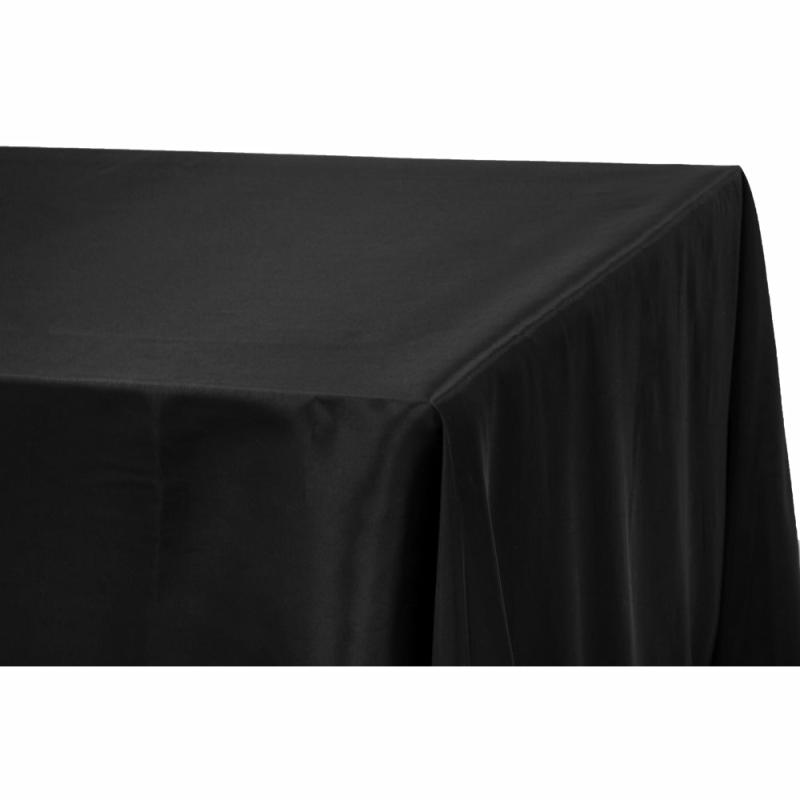 Rectangle Tablecloths |   Taffeta Tablecloth 90"X156" Rectangular – Black Rectangle Tablecloths Black