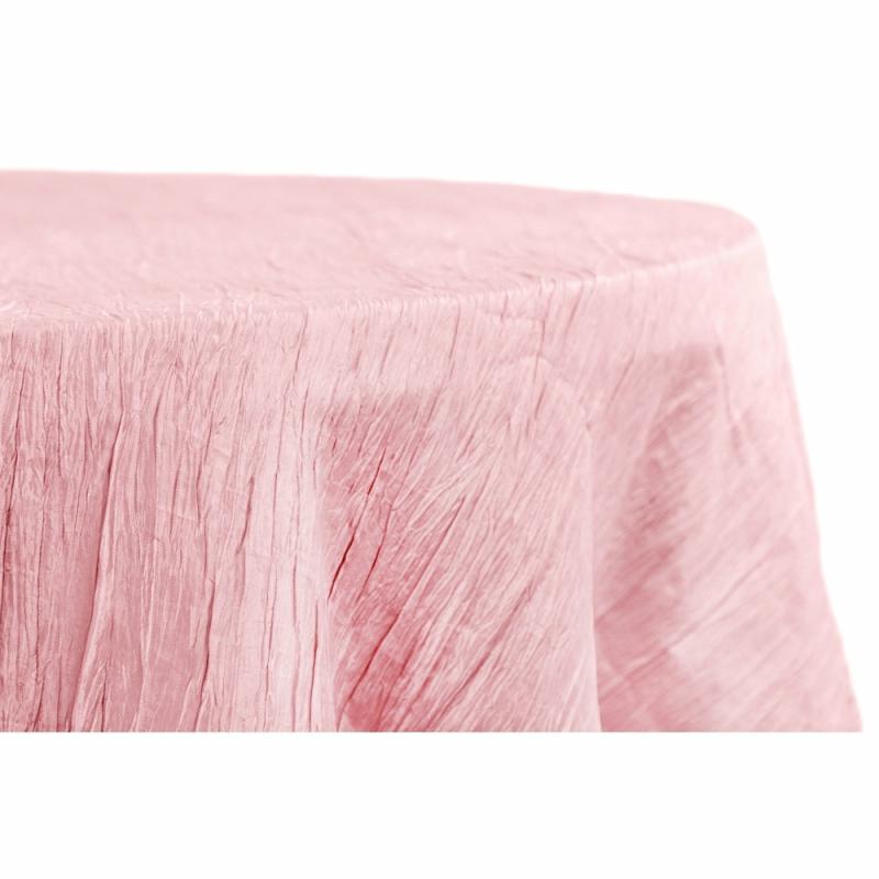 Round Linen Tablecloths |   Accordion Crinkle Taffeta 132" Round Tablecloth – Pink Round Linen Tablecloths Pink