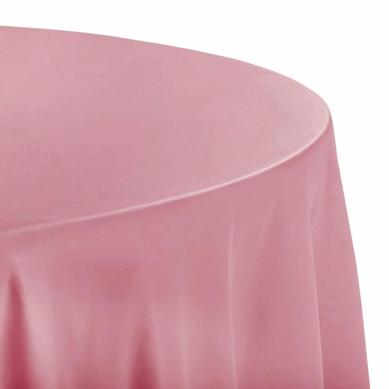 Round Linen Tablecloths |   Lamour Satin 132" Round Tablecloth – Dusty Rose/Mauve Round Linen Tablecloths Dusty Rose,Mauve