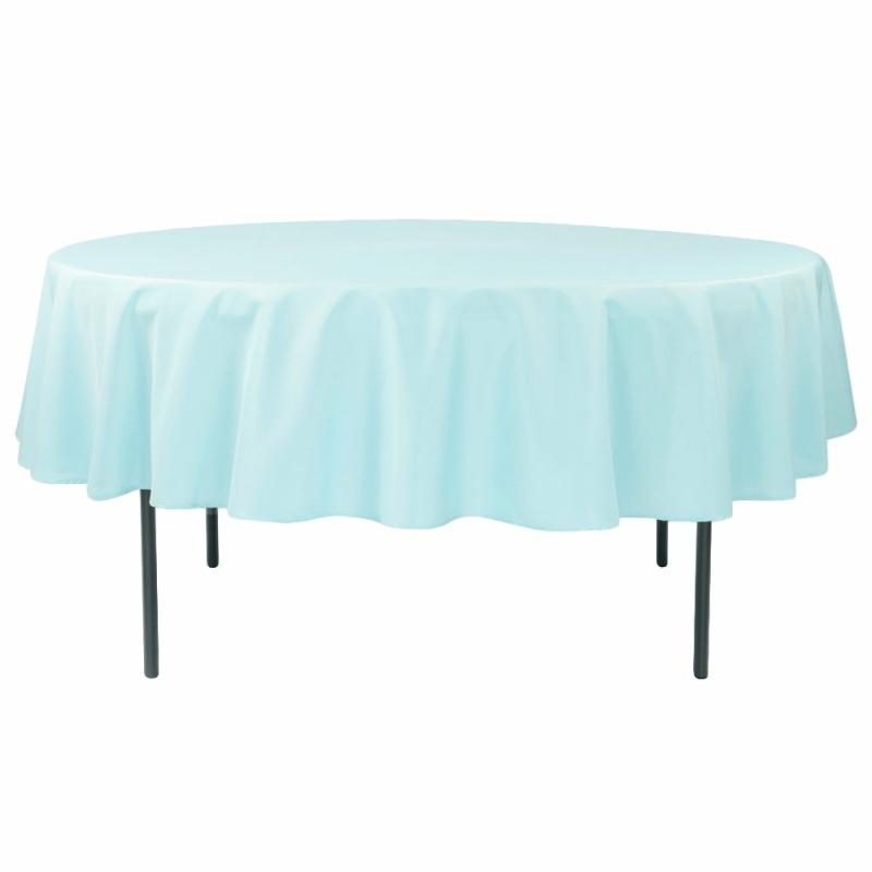 Round Linen Tablecloths |   Polyester 90" Round Tablecloth – Baby Blue Polyester Tablecloths Baby Blue