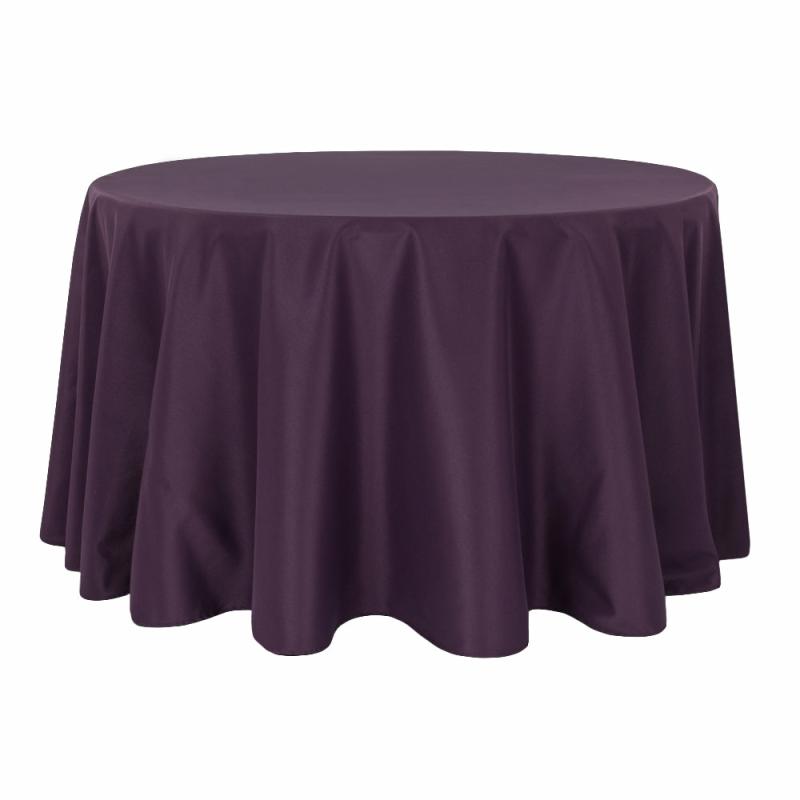 Round Linen Tablecloths |   Round Polyester 132" Tablecloth – Eggplant/Plum Polyester Tablecloths Eggplant,Plum