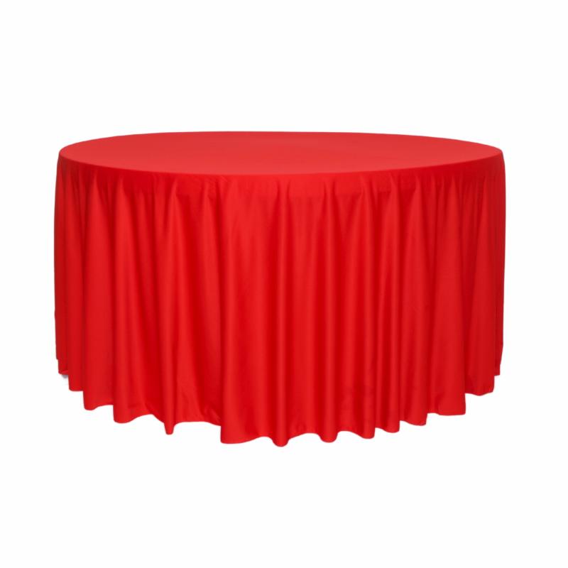 Round Linen Tablecloths |   Scuba 120" Round Tablecloth – Red Round Linen Tablecloths Red