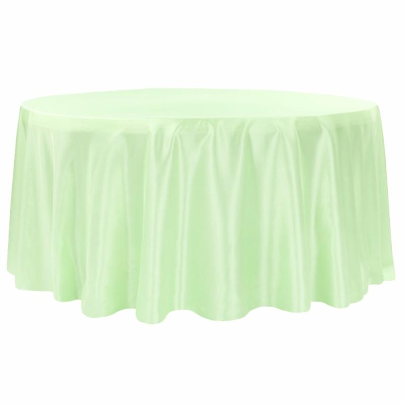 Round Linen Tablecloths |   Taffeta Tablecloth 120" Round – Mint Green Round Linen Tablecloths Mint Green