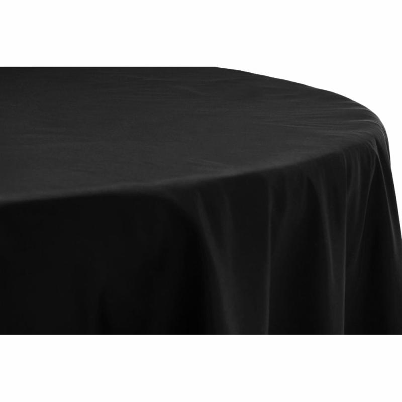 Round Linen Tablecloths |   Taffeta Tablecloth 132" Round – Black Round Linen Tablecloths Black