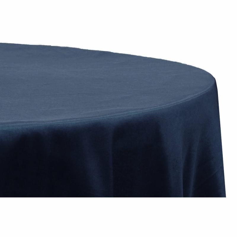 Round Linen Tablecloths |   Taffeta Tablecloth 132" Round – Navy Blue Round Linen Tablecloths Navy Blue