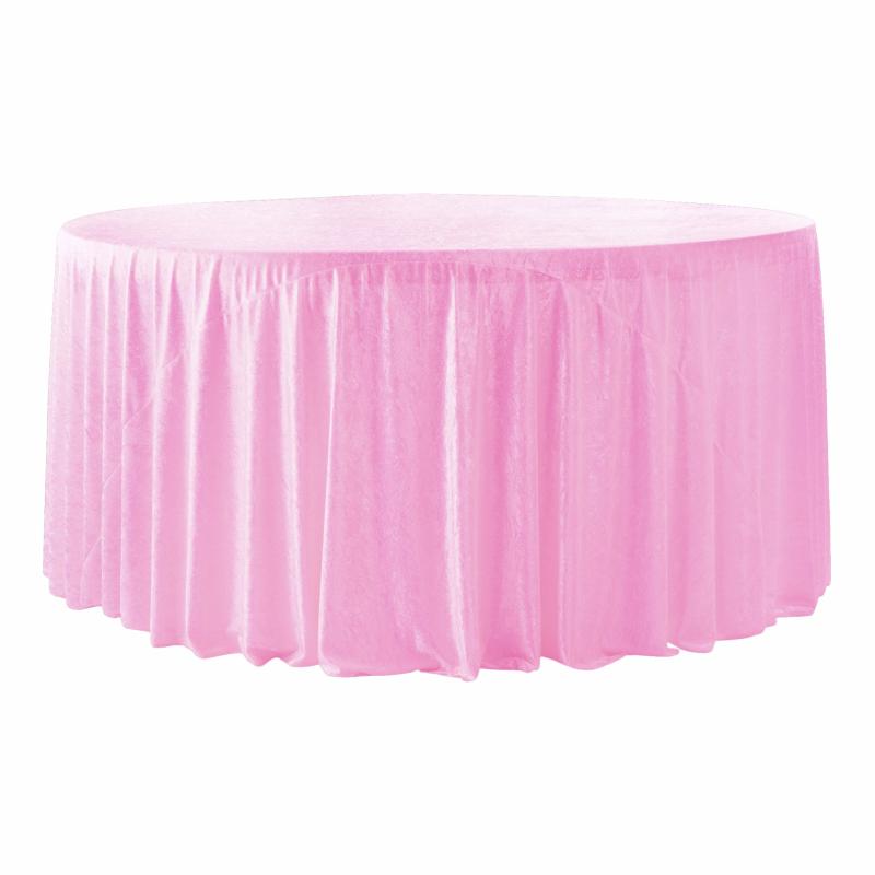 Round Linen Tablecloths |   Velvet 120" Round Tablecloth – Pink Round Linen Tablecloths Pink