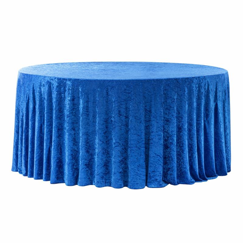 Round Linen Tablecloths |   Velvet 132" Round Tablecloth – Royal Blue Round Linen Tablecloths Round Linen Tablecloths