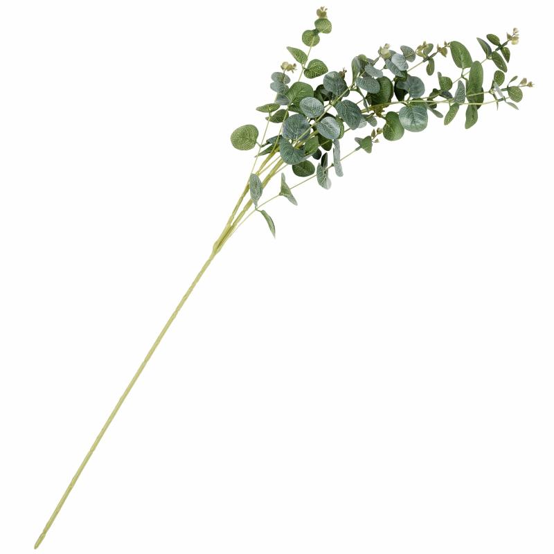 Silk Floral Bush & Stem |   Eucalyptus Artificial Silk Stem 33" Long Artificial Flowers & Greeneries Green