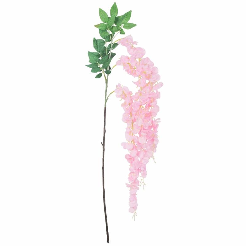 Silk Floral Bush & Stem |   Wisteria Silk Flower Bunch – Pink Artificial Flowers & Greeneries Pink