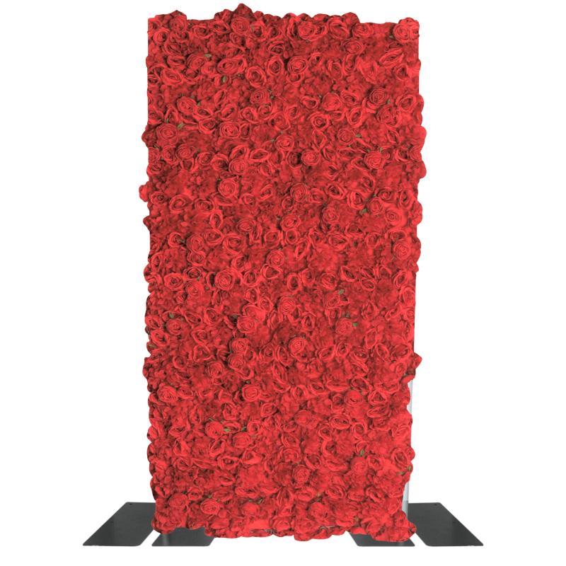 Silk Floral Wall Backdrops |   Roll Up Flower Wall Backdrop 8Ft X 4Ft – Red Artificial Flowers & Greeneries Red