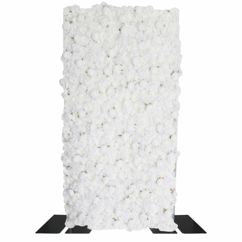 Silk Floral Wall Backdrops |   Roll Up Flower Wall Backdrop 8Ft X 4Ft – White Artificial Flowers & Greeneries Silk Floral Wall Backdrops