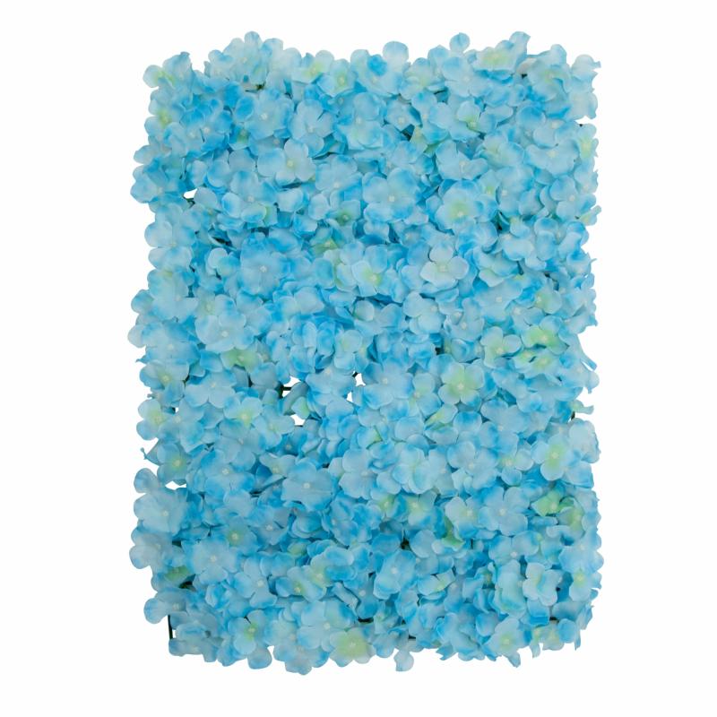 Silk Floral Wall Backdrops |   Silk Hydrangeas Flower Wall Backdrop Panel – Baby Blue Artificial Flowers & Greeneries Baby Blue