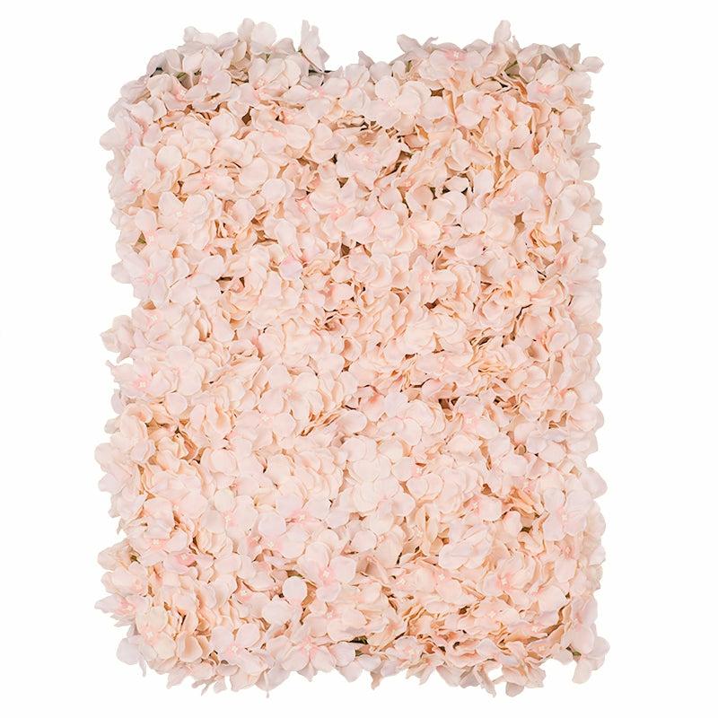 Silk Floral Wall Backdrops |   Silk Hydrangeas Flower Wall Backdrop Panel – Light Pink Artificial Flowers & Greeneries Pastel Pink