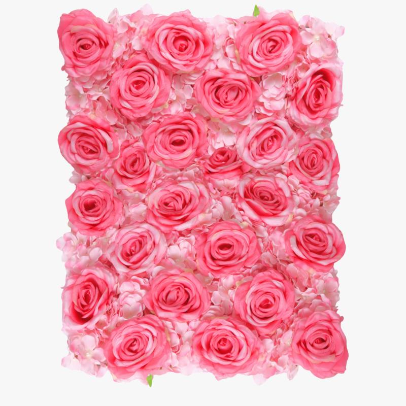 Silk Floral Wall Backdrops |   Silk Roses/Hydrangeas Flower Wall Backdrop Panel – Fuchsia Artificial Flowers & Greeneries Fuchsia