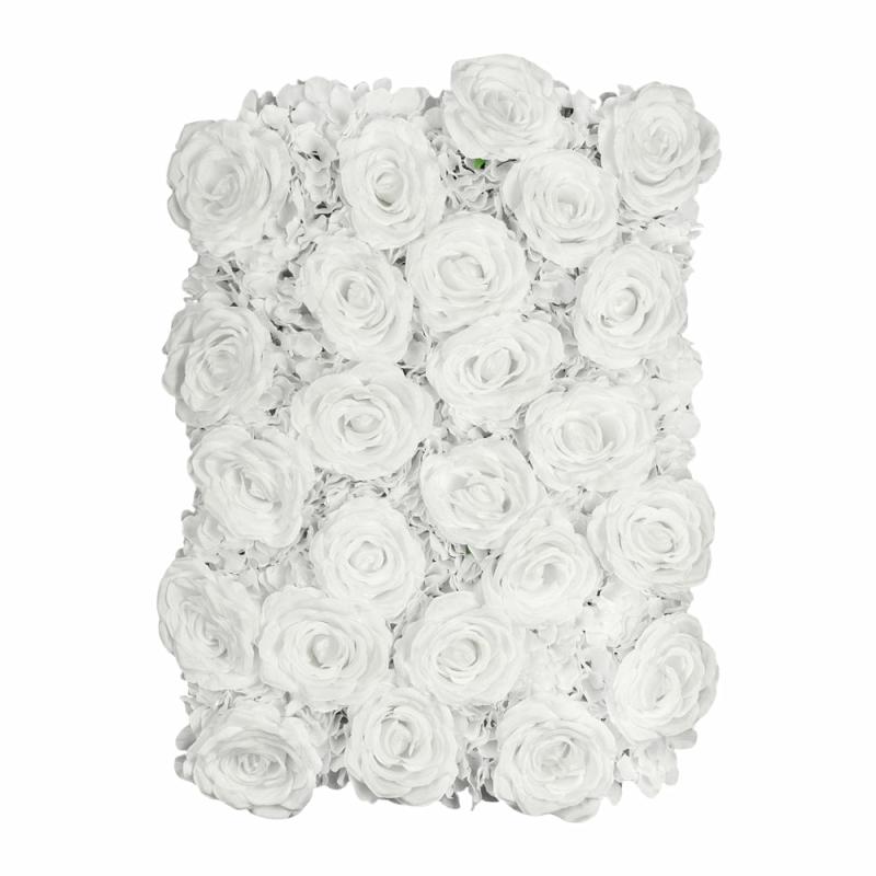 Silk Floral Wall Backdrops |   Silk Roses/Hydrangeas Flower Wall Backdrop Panel – White Artificial Flowers & Greeneries Silk Floral Wall Backdrops