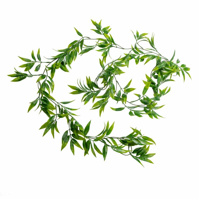 Silk Greeneries & Garlands |   Artificial Italian Ruscus Greenery Garland Artificial Flowers & Greeneries Green