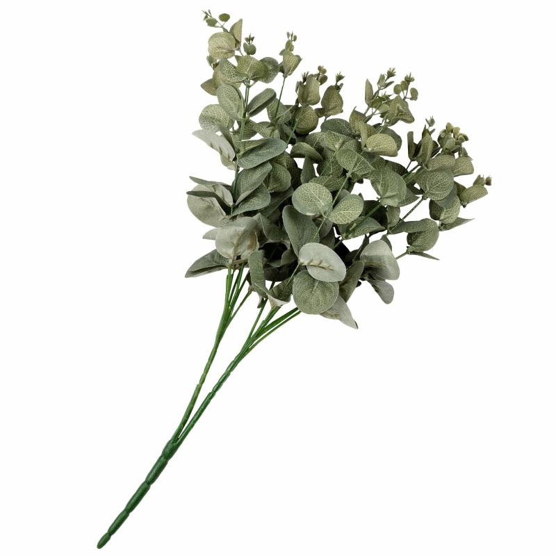 Silk Greeneries & Garlands |   Eucalyptus Artificial Silk Greenery Bush Bundle Artificial Flowers & Greeneries Green