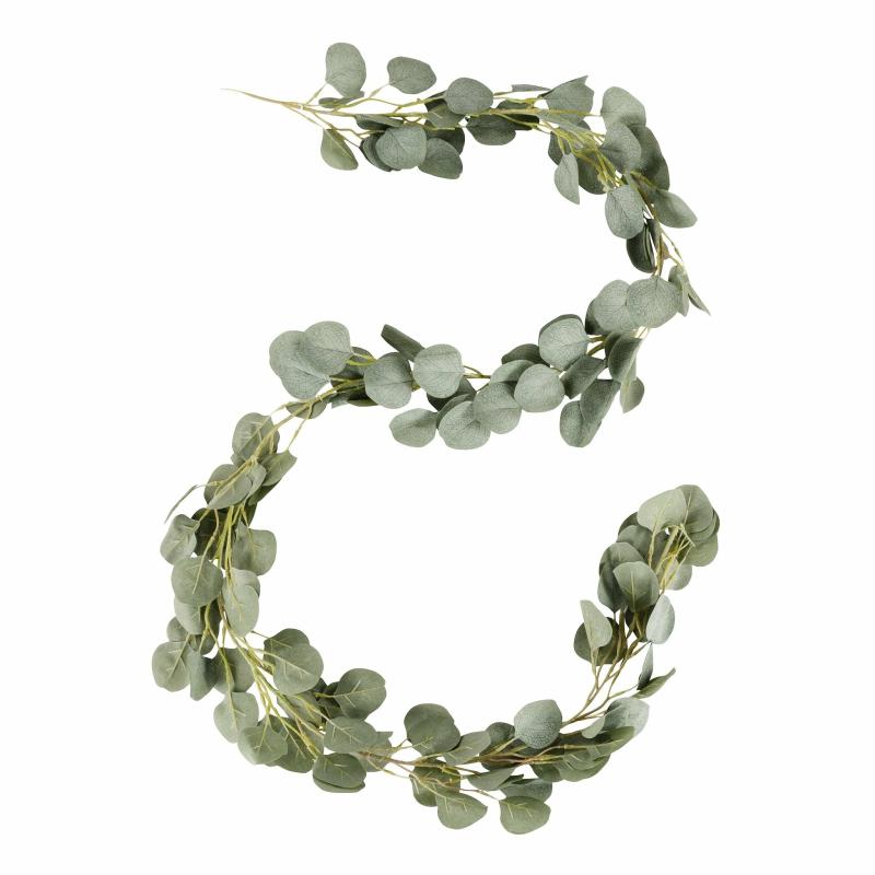 Silk Greeneries & Garlands |   Silver Dollar Eucalyptus Artificial Greenery Garland 6Ft Long Artificial Flowers & Greeneries Green