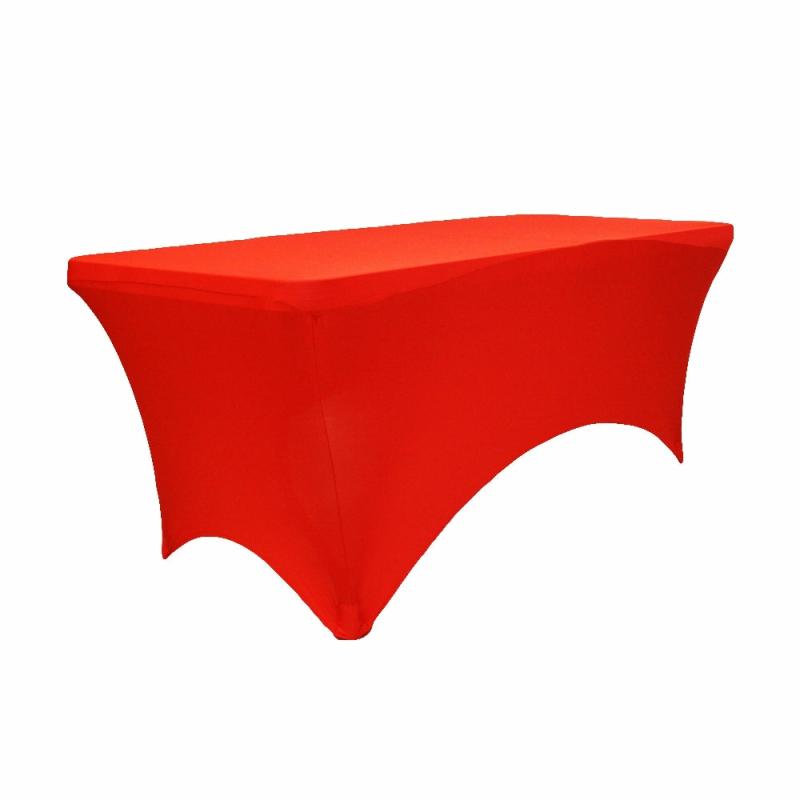 Stretch Spandex Table Covers |   Rectangular 8 Ft Spandex Table Cover – Red Rectangle Tablecloths Rectangle Tablecloths