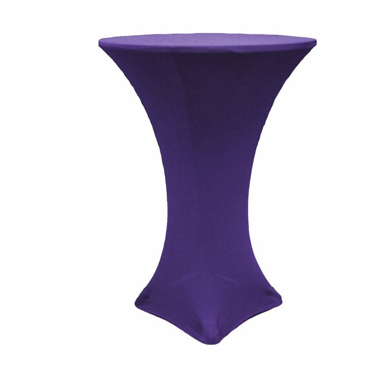 Stretch Spandex Table Covers |   Spandex Cocktail Table Cover 30" Round – Purple Round Linen Tablecloths Purple