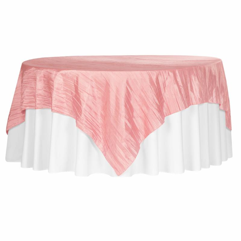 Table Overlay Toppers |   Accordion Crinkle Taffeta Table Overlay Topper 85"X85" Square – Dusty Rose/Mauve Table Linens & Table Skirts Dusty Rose,Mauve