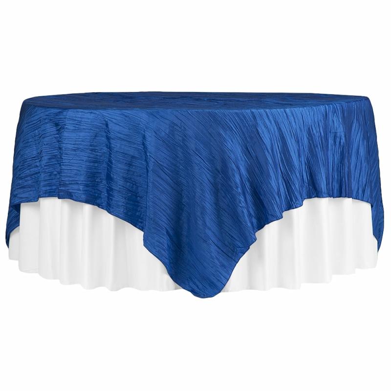 Table Overlay Toppers |   Accordion Crinkle Taffeta Table Overlay Topper 85"X85" Square – Royal Blue Table Linens & Table Skirts Royal Blue