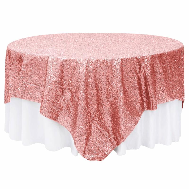 Table Overlay Toppers |   Glitz Sequin Table Overlay Topper 90"X90" Square – Dusty Rose/Mauve Table Linens & Table Skirts Dusty Rose,Mauve